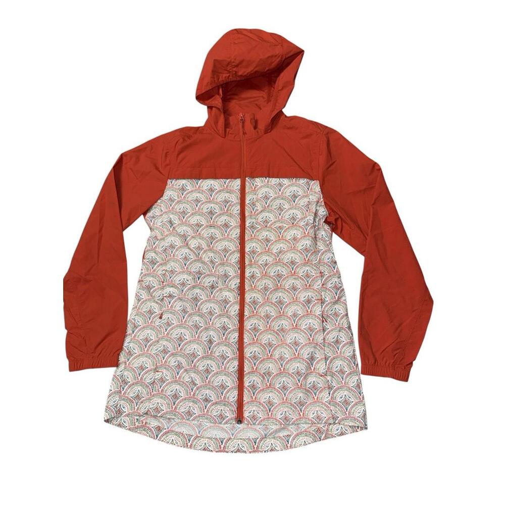 Duluth Trading Co Women's Mist Master Hooded Rain Jacket‎ Small Patterned AKHG